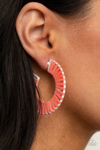 Load image into Gallery viewer, Everybody Conga Orange Hoop Earrings Paparazzi Accessories