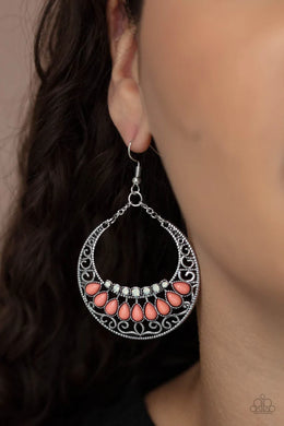 Crescent Couture Orange Earrings Paparazzi Accessories