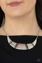 Load image into Gallery viewer, Going Through Phases Red Rhinestone Necklace Paparazzi Accessories