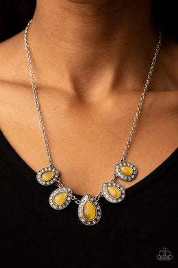 Everlasting Enchantment Yellow Cat's Eye Necklace Paparazzi Accessories