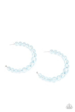 Load image into Gallery viewer, In The Clear Blue Acrylic Hoop Earrings Paparazzi Accessories