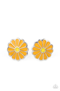 floral,orange,post,Budding Out Orange Floral Post Earrings