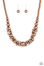 Load image into Gallery viewer, All Dolled Upscale Brown Pearl Necklace Paparazzi Accessories