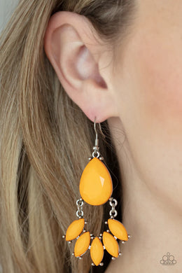 Powerhouse Call Orange Earrings Paparazzi Accessories