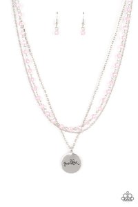 pink,short necklace,Promoted to Grandma Pink Necklace