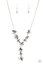 Load image into Gallery viewer, Fairytale Meadow Purple Floral Rhinestone Necklace Paparazzi Accessories