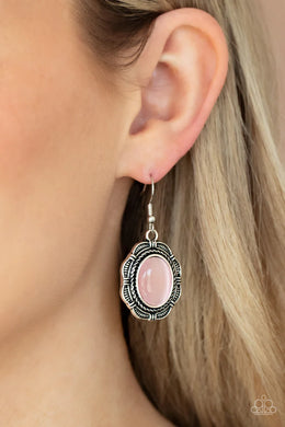 Garden Party Perfection Pink Cat's Eye Earring Paparazzi Accessories