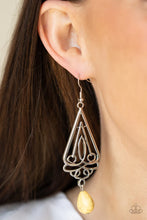 Load image into Gallery viewer, Transcendent Trendsetter Yellow Stone Earrings Paparazzi Accessories