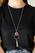 Load image into Gallery viewer, Nice to GLOW You Purple Cat&#39;s Eye Necklace Paparazzi Accessories