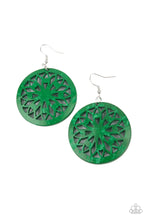 Load image into Gallery viewer, Ocean Canopy Green Wooden Earring Paparazzi Accessories