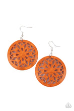 Load image into Gallery viewer, Ocean Canopy Orange Wooden Earring Paparazzi Accessories