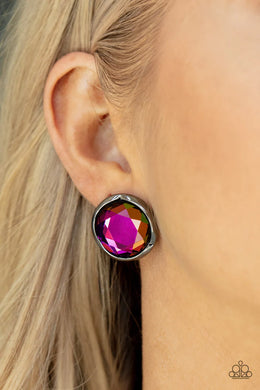 Double-Take Twinkle Multi Oil Spill Rhinestone Post Earrings Paparazzi Accessories