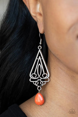 Transcendent Trendsetter Orange Stone Earrings Paparazzi Accessories
