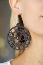 Load image into Gallery viewer, Cosmic Paradise Brown Wooden Star Earrings Paparazzi Accessories