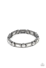 Load image into Gallery viewer, Classic Couture Black Gunmetal Rhinestone Stretchy Bracelet Paparazzi Accessories