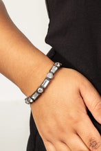Load image into Gallery viewer, Classic Couture Black Gunmetal Rhinestone Stretchy Bracelet Paparazzi Accessories
