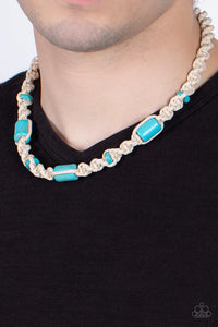 blue,button closure,crackle stone,short necklace,turquoise,urban,Explorer Exclusive Blue Urban Necklace