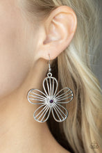 Load image into Gallery viewer, Meadow Musical Purple Rhinestone Floral Earring Paparazzi Accessories