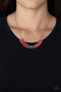 hematite,red,short necklace,Coup De Mane Red Necklace