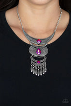 Load image into Gallery viewer, Lunar Enchantment Pink Oil Spill Rhinestone Necklace Paparazzi Accessories