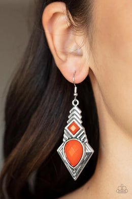 Stylish Sonoran Orange Earrings Paparazzi Accessories