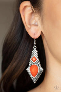 fishhook,orange,Stylish Sonoran Orange Earrings
