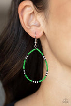 Load image into Gallery viewer, Keep Up the Good BEADWORK Green Seed Bead Earrings Paparazzi Accessories
