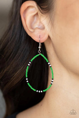 Keep Up the Good BEADWORK Green Seed Bead Earrings Paparazzi Accessories