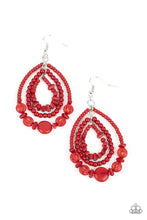 Load image into Gallery viewer, Prana Party Red Earrings Paparazzi Accessories