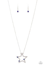 Load image into Gallery viewer, I Pledge Allegiance to the Sparkle Blue Rhinestone Star Necklace Paparazzi Accessories