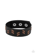 Load image into Gallery viewer, Suburban Wrangler Black Leather Urban Bracelet Paparazzi Accessories