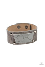 Load image into Gallery viewer, Geo Glamper Silver Leather Urban Bracelet Paparazzi Accessories
