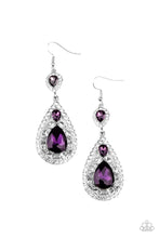 Load image into Gallery viewer, Posh Pageantry Purple Rhinestone Earrings Paparazzi Accessories
