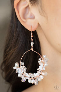 copper,floral,pearls,Floating Gardens Copper Pearl Floral Earrings