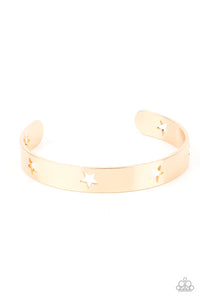 cuff,gold,patriotic,stars,American Girl Glamour Gold Star Cuff Bracelet