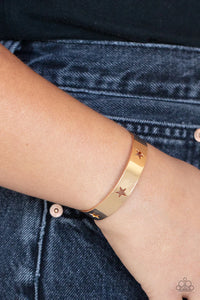 cuff,gold,patriotic,stars,American Girl Glamour Gold Star Cuff Bracelet