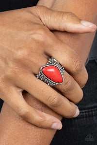 crackle stone,red,wide back,Soul Trek Red Stone Ring