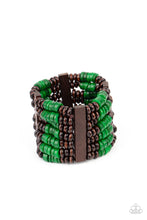 Load image into Gallery viewer, Vacay Bogue Green Wooden Bracelet Paparazzi Accessories