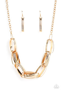 gold,short necklace,Fiercely Flexing Gold Necklace