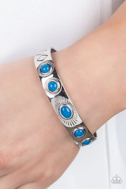 Heavenly Horizon Blue Cuff Bracelet Paparazzi Accessories