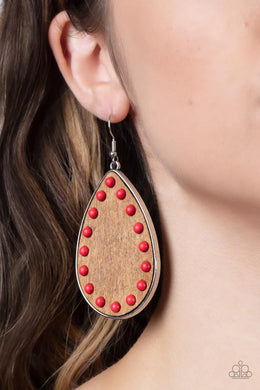 Rustic Refuge Red Earring Paparazzi Accessories