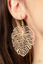 Load image into Gallery viewer, Palm Palmistry Gold Leaf Earrings Paparazzi Accessories