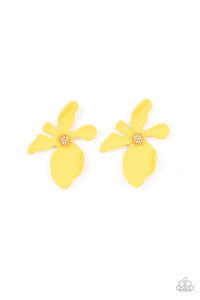 floral,post,yellow,Hawaiian Heiress Yellow Floral Post Earring