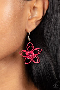 fishhook,floral,pink,Botanical Bonanza Floral Earrings