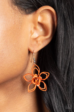 Botanical Bonanza Orange Floral Earrings Paparazzi Accessories