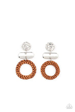 Load image into Gallery viewer, Woven Whimsicality Brown Post Earring Paparazzi Accessories