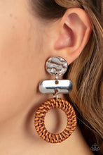 Load image into Gallery viewer, Woven Whimsicality Brown Post Earring Paparazzi Accessories