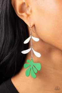 fishhook,floral,green,Palm Beach Bonanza Green Earrings