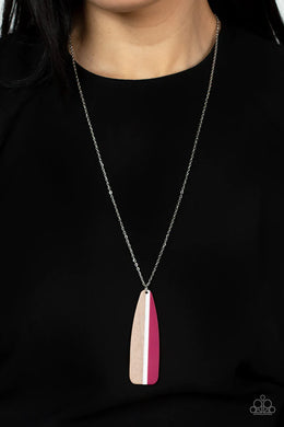 Grab A Paddle Pink Wooden Necklace Paparazzi Accessories