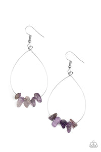 fishhook,purple,stone,South Beach Serenity Purple Stone Earrings